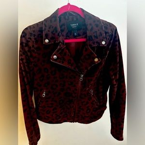 Torrid 00 Leopard corduroy Motorcycle Jacket